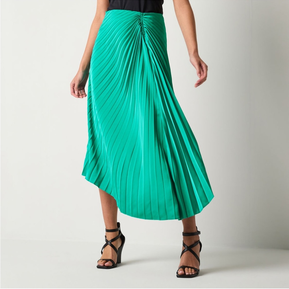 Worthington XL Womens Mid Rise Midi Pleated Skirt